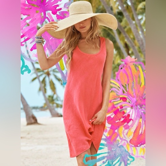 Lilly Pulitzer Dresses & Skirts - Lilly Pulitzer NWT Patterson Linen Dress Hot 🔥 Coral $138 Size S